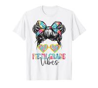 Quinto grado Vibes capelli disordinato chignon ragazza torna a scuola 5 ° Maglietta