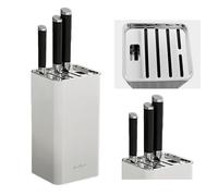 Quintrost Ceppo Portacoltelli da Cucina senza Coltelli, Universal Porta Coltelli Cucina, Ceppo Portacoltelli Vuoto, Moderno Portacoltelli per Tutti da Cucina, Bianco