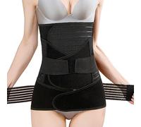 QUINZI Cintura addominale post-parto 3 in 1 Cintura post-parto cesareo Recupero post-parto Cintura addominale post-parto Shapewear post-parto Supporto addominale post-parto Recupero (nero, M)