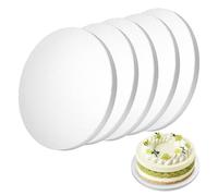 quiodok 5 Pezzi Sottotorta Tondo Cake board 25cm/10 Pollici Sotto Torta Rotondo Base per Torta in Cartone Riutilizzabili Base Torta Cartone per Matrimoni, Compleanni, Feste
