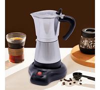 QUIOTUIR Macchina Caffè 480W Caffettiera Elettrica 300ml con Base per 6 tazze Espresso Moka Elettrica Macchina Caffè Portatile per Casa, Festa, Caffetteria, L'ufficio, Dormitorio, Negozio Tè Al Latte