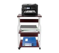 QUIOTUIR Mobile Stampante a 3 livelli con ruote smontabile e fisso, supporto per stampante Max.Capacità 80 kg Mobile per stampante per contenere stampanti/scanner (bianco+colore tek)