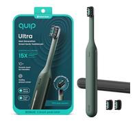 Quip Ultra Next Generation Smart Sonic Spazzolino da denti elettrico a tempo per adulti, testina sostituibile, setole morbide, manico in silicone, durata della batteria 30 giorni, custodia da viaggio