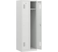 QUIPO | Armadietto Amsterdam | 2 scomparti | grigio chiaro | larghezza 600 mm | serratura a cilindro