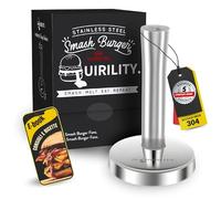 QUIRILITY | Batticarne Acciaio Inox Professionale | Smash Burger Press Supreme | Schiaccia Hamburger per Piastra | Pressa Hamburger Ergonomica | Kit Smash Burger | Schiaccia Carne | Batti Carne Cucina