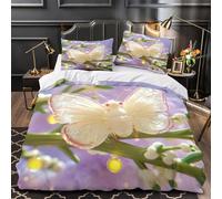 QUIRJIA Butterfly Duvet Cover, 3D Bedding Quilt Covers, Polycotton Bed Cover With Pillow Cases, 3D Animals, Super King（260x220cm）