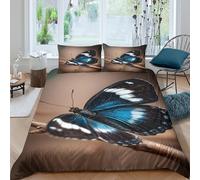 QUIRJIA Butterfly Duvet Cover, 3D Bedding Quilt Covers, Polycotton Bed Cover With Pillow Cases, 3D Animals, King（220x240cm）