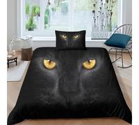 QUIRJIA Cat for Boys Girls Duvet Cover Quilt Cover Comforter Covers 3D Printed Anime Animals with Pillow Cases Bedding Set with Zipper Closure Soft Microfiber 2 Pieces Single（135x200cm）