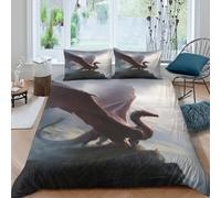 QUIRJIA Flying Dragon Duvet Cover, 3D Bedding Quilt Covers, Polycotton Bed Cover With Pillow Cases, 3D Animals, King（220x240cm）
