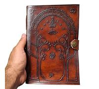 Quirky Craft Diario in pelle marrone, diario in rilievo con scritta "Doors of Durin" di Tolkien, il Signore dell'Anello, libro delle ombre