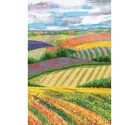 Quirky English Fields Notebook: 120 Lined Page 6"x 9" Notebook with a 'Quirky Fields' Cover Hand Drawn on an iPad inspired by the English Countryside