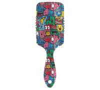 Quirky Style Patterns spazzola antistatica per capelli lunghi Progettato massaggio del cuoio capelluto per diradare i capelli con manico ergonomico cepillo para pelo rizado
