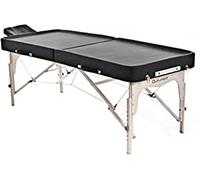 QUIRUMED Barella ayurvedica pieghevole, struttura in legno, 192 x 75 cm, senza schienale, colore nero, similpelle, altezza regolabile, borsa per il trasporto, fino a 200 kg