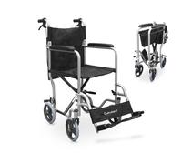 QUIRUMED Carrozzina da casa, larghezza seduta 41 cm, carrozzina da transito, leggera, pieghevole, tasca porta documenti, per anziani, per disabili