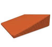 QUIRUMED Cuscino a cuneo, Misure 40 x 50 x 13 cm, Colore arancione, Ergonomico, Similpelle, Imbottitura flessibile, Cuscino per massaggi, Fisioterapia, Supporto per la schiena