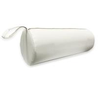 QUIRUMED Cuscino a rullo QUIRUMED, 55 x 15 cm, bianco, similpelle, imbottitura in gommapiuma, per yoga, fitness, massaggio