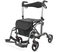 QUIRUMED Deambulatore e sedia pieghevole in alluminio con ruote