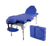 QUIRUMED Elite Lettino da Massaggio Pieghevole in Alluminio, 186 x 66 cm, Colore Blu, Lettino da Massaggio, Similpelle, Imbottitura ad Alta Densità, Leggero, Regolabile in Altezza