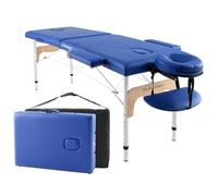 QUIRUMED Lettino da massaggio pieghevole Easy in alluminio, colore blu, 180 x 60 cm, in similpelle, portatile, testa rimovibile leggera, foro facciale, altezza regolabile, fino a 120 kg