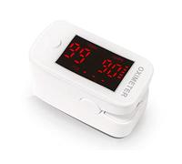 QUIRUMED Pulsossimetro da dito con grafico del polso, display a LED, misuratore di saturazione dell'ossigeno (SpO2), lettura istantanea, spegnimento automatico, basso consumo