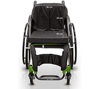 QUIRUMED Sedia a rotelle per lo sport, Leggera, Ergonomica, Alluminio smaltato, Freno a mano, sgancio rapido, Cintura di sicurezza, 74 x 62 x 79 cm