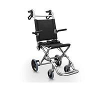 QUIRUMED Sedia a rotelle pieghevole, Speciale per la casa, Per il trasferimento, Alluminio, Leggera, Braccioli pieghevoli, Poggiapiedi pieghevoli, Freni a leva, Con cintura, Fino a 120 kg