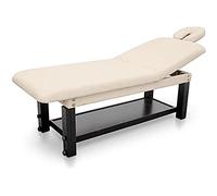 QUIRUMED SPA in legno e lettino estetico con schienale ribaltabile, altezza regolabile, imbottitura ad alta densità, testa rimovibile, ideale per massaggi e trattamenti, 184x70 cm, colore beige