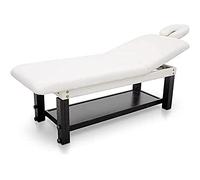 QUIRUMED SPA in legno e lettino estetico con schienale ribaltabile, altezza regolabile, imbottitura ad alta densità, testa rimovibile, ideale per massaggi e trattamenti, 184x70 cm, colore bianco