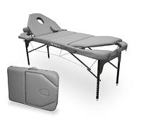 Quirumed WELLCORE - Barella pieghevole in alluminio, con doppio schienale ribaltabile, 185 x 65 cm, ecopelle, altezza regolabile, testa snodata, foro facciale, colore argento, fino a 225 kg