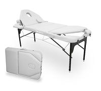 Quirumed WELLCORE - Barella pieghevole in alluminio, con doppio schienale ribaltabile, 185 x 65 cm, ecopelle, altezza regolabile, testa snodata, foro facciale, colore bianco, fino a 225 kg