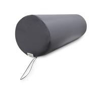 QUIRUMED WELLCORE - Cuscino cilindro da massaggio, 60 x 20 cm, in ecopelle, sfoderabile, imbottitura in schiuma, per yoga, fitness, barella da massaggio, ergonomico, argento
