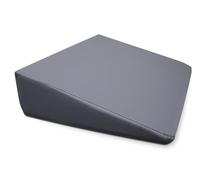 Quirumed WELLCORE Cuscino con cuneo per massaggio, 40 x 55 x 13 cm, in ecopelle, sfoderabile, imbottitura in schiuma, per yoga, fitness, ergonomico, argento