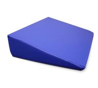 QUIRUMED WELLCORE Cuscino cuneo per massaggio, 40 x 55 x 13 cm, in ecopelle, sfoderabile, imbottitura in schiuma, per yoga, fitness, ergonomico, blu