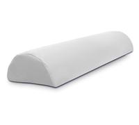 Quirumed WELLCORE - Cuscino medio cilindro da massaggio, 60 x 18 cm, in ecopelle, sfoderabile, imbottitura in schiuma, per yoga, fitness, per lettino da massaggio, ergonomico, bianco