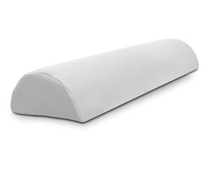 Quirumed WELLCORE - Cuscino medio cilindro da massaggio, 60 x 18 cm, in ecopelle, sfoderabile, imbottitura in schiuma, per yoga, fitness, per lettino da massaggio, ergonomico, bianco