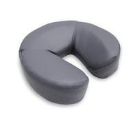 Quirumed WELLCORE - Cuscino viso per massaggio, 25 x 26 x 6 cm, in ecopelle, sfoderabile, con velcro, a forma di ferro di cavallo, ergonomico, per lettino da massaggio, argento