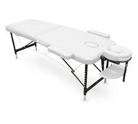 Quirumed WELLCORE Lettino Pieghevole in Alluminio, 185 x 60 cm, Altezza Regolabile, con Braccioli e Borsa per il Trasporto, Colore Bianco