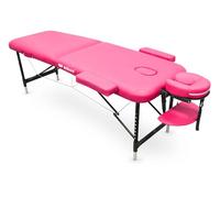 Quirumed WELLCORE Lettino Pieghevole in Alluminio, 185 x 60 cm, Altezza Regolabile, con Braccioli e Borsa per il Trasporto, Colore Rosa