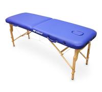 Quirumed WELLCORE Lettino Pieghevole in Legno, 180 x 60 cm, Altezza Regolabile, con Foro Facciale e Tappo, Senza Accessori, Colore Blu