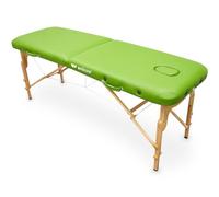 Quirumed WELLCORE Lettino Pieghevole in Legno, 180 x 60 cm, Altezza Regolabile, con Foro Facciale e Tappo, Senza Accessori, Colore Verde Pistacchio
