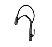 Quirxio Rubinetto da cucina con display digitale in oro spazzolato nero rubinetto da cucina artistico rubinetto da cucina caldo freddo in ottone rotante Decked montato lavello miscelatore (E)