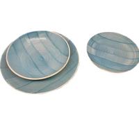 Quisquilie Sardinia turchese, set 18 piatti in fine porcellana