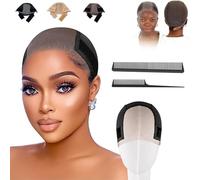 Quiteacross Wig Grip Cap, Wig Grip Band Caps for Women, Adjustable Transparent Lace Front for Keeping Wigs in Place, Non-slip Glueless Wigs Gripper with Elastic Headband(Nero)