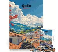 Quito,Ecuador - Poster di viaggio - Puzzle da 1000 pezzi per adolescenti - Allenamento intelligente - Fuga tranquilla - Taglio perfetto - Regalo memorabile (38x26cm)