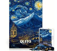Quito, Ecuador︰ Puzzle con paesaggio urbano notturno stellato per adolescenti, 1000 pezzi, gioco di logica, rilassante, taglio preciso, (38x26cm)