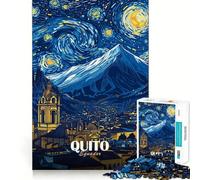 Quito, Ecuador︰ Puzzle da 1000 pezzi "Paesaggio urbano notturno stellato" per adolescenti, gioco per l'esercizio mentale, design rilassante, assemblaggio, regalo prezioso (50x75cm)