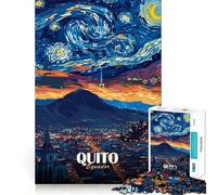 Quito, Ecuador︰ Puzzle Notte stellata con paesaggio urbano, 1000 pezzi, per adolescenti Rafforza la memoria, calma e relax Bordi lisci (50x75cm)