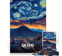 Quito, Ecuador︰ Puzzle Notte stellata con paesaggio urbano, 1000 pezzi, per adolescenti Rafforza la memoria, calma e relax Bordi lisci (50x75cm)