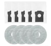 QuivyLivy 4 panni per mocio e 5 sacchetti per la polvere, per robot aspirapolvere JONR X1 MAX, Everybot Q11, Deerma X80/X90 Ultra Robot Aspirapolvere, kit di pulizia in microfibra con tenuta forte