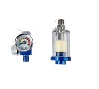 QuivyLivy Filtro separatore pneumatico per aria, acqua, olio con manometro regolatore di pressione, essiccatore ad aria compressa NPT da 1/4 di pollice per sabbiatrici e spray (blu)